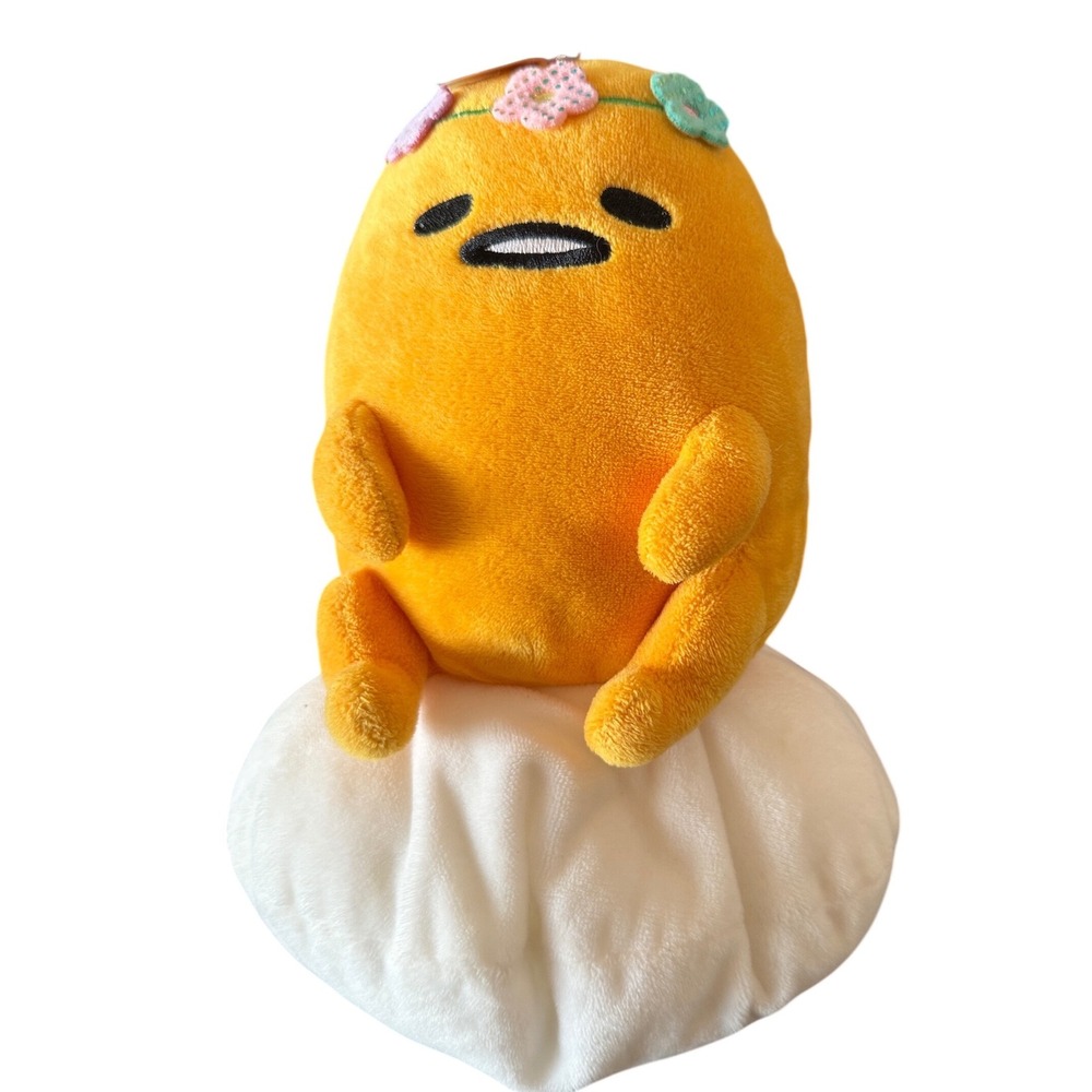 Sanrio Gudetama Plush Toy Unisex OS Yellow Excellent‎ Flower Crown Lazy Egg 2023